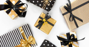 black and gold packages