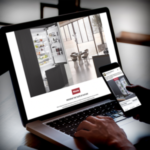 funded advertising landing page on laptop screen