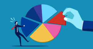 Fight for share of financial pie chart